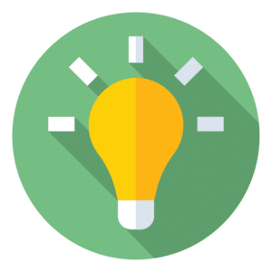 A light bulb icon on a green background.