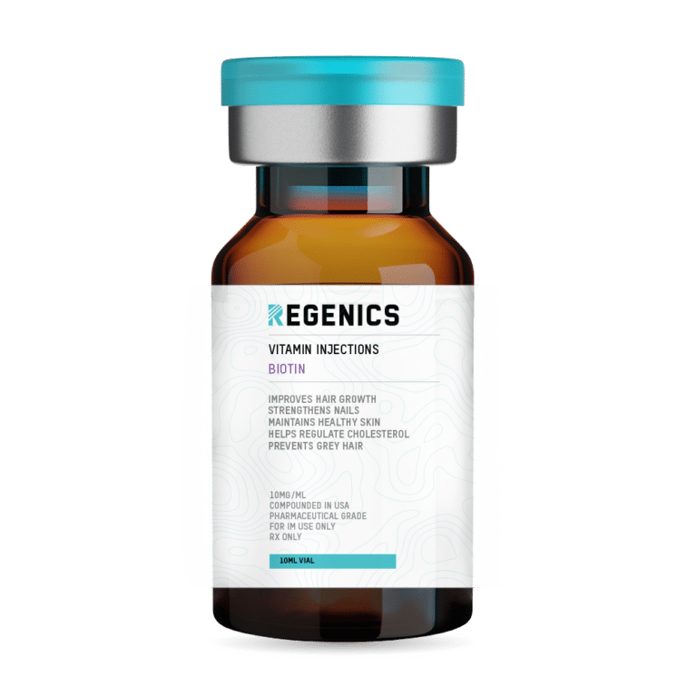 A bottle of Biotin (Vitamin B7) Injection Kit on a white background.